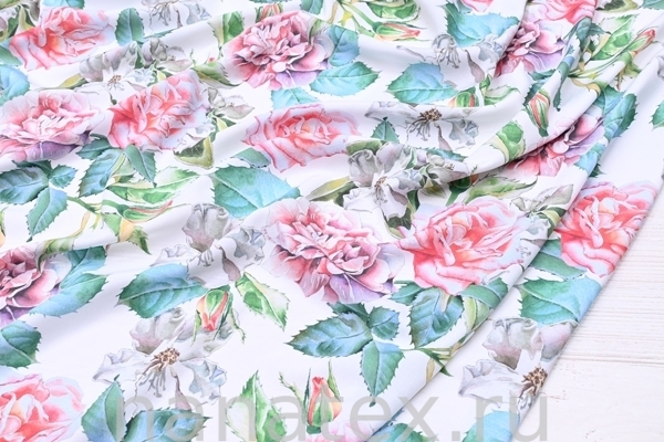 ТКАНЬ ПЛАТЕЛЬНАЯ ШТАПЕЛЬ 1597/200229 Розовые розы