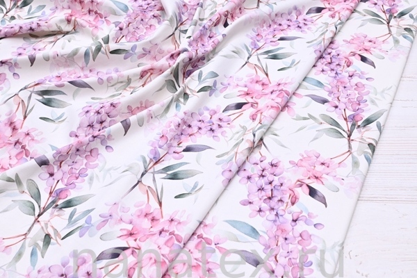 ТКАНЬ ПЛАТЕЛЬНАЯ ХЛОПОК стрейч 6020/200450 Розовые гроздья