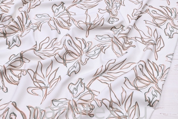 ТКАНЬ ПЛАТЕЛЬНАЯ ВИСКОЗА ТВИЛ 1430/200429 олива терракота крем