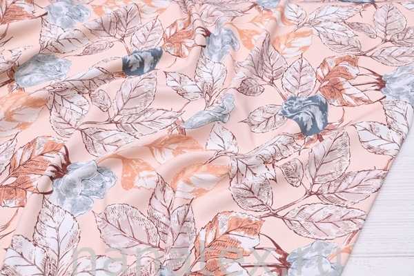 ТКАНЬ ПЛАТЕЛЬНАЯ ВИСКОЗА ТВИЛ 1430/200268 Розы персик