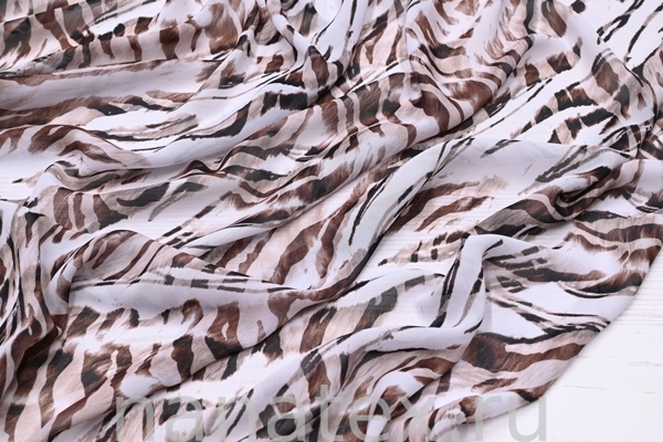 ТКАНЬ ПЛАТЕЛЬНАЯ ШИФОН 1584/100795 Зебра шоколад