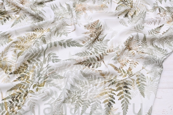 ТКАНЬ ПЛАТЕЛЬНАЯ ВИСКОЗА БАТИСТ 1800/200395 Папоротник олива