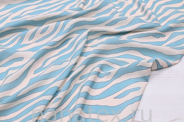 ТКАНЬ ПЛАТЕЛЬНАЯ ВИСКОЗА БАТИСТ 1800/200139 Зебра бирюза