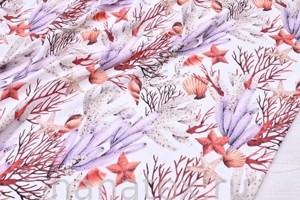 ТКАНЬ ПЛАТЕЛЬНАЯ ВИСКОЗА ТВИЛ 1430/200301 Кораллы красный сирень