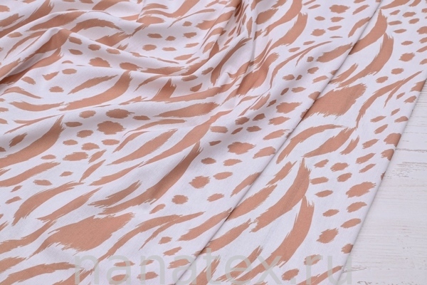 ТКАНЬ ПЛАТЕЛЬНАЯ ЛЁН ВИСКОЗА 6104/200414 Энимал беж
