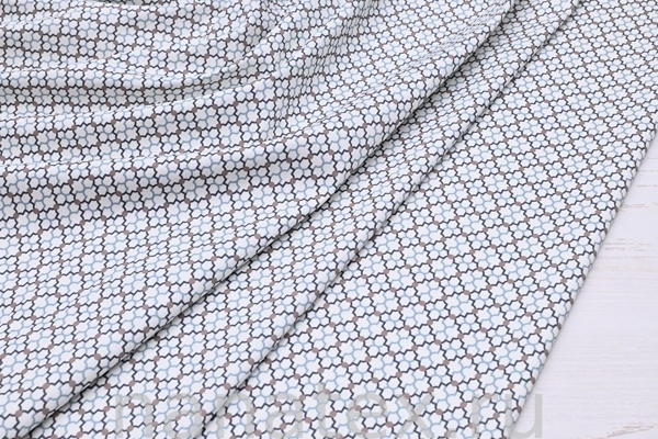 ТКАНЬ ПЛАТЕЛЬНАЯ ХЛОПОК стрейч 6020/200374 Орнамент серо-коричневый