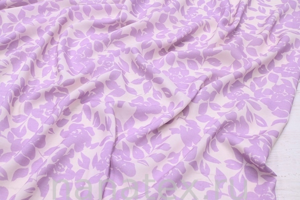 ТКАНЬ ПЛАТЕЛЬНАЯ ВИСКОЗА БАТИСТ 1800/200382 Розочки сирень