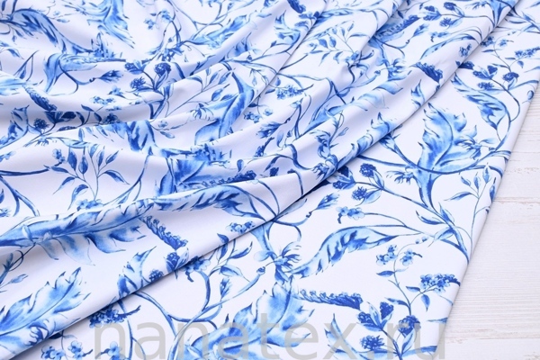 ТКАНЬ ПЛАТЕЛЬНАЯ ХЛОПОК стрейч 6020/200528 Гжель