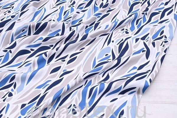 ТКАНЬ ПЛАТЕЛЬНАЯ ВИСКОЗА ТВИЛ 1430/200262 Абстракция синий с серым