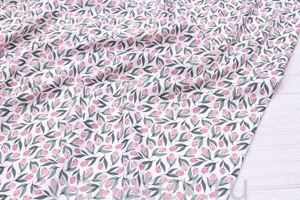 ТКАНЬ ПЛАТЕЛЬНАЯ ВИСКОЗА ТВИЛ 1430/200180 Тюльпанчики