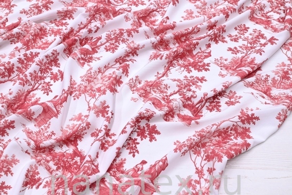 ТКАНЬ ПЛАТЕЛЬНАЯ ШТАПЕЛЬ 1597/200477 Борокко винный