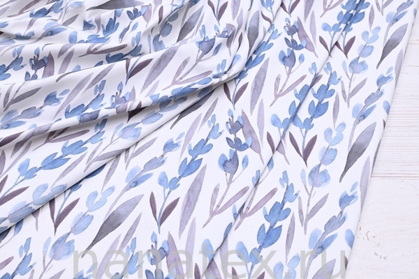 ТКАНЬ ПЛАТЕЛЬНАЯ ХЛОПОК стрейч 6020/200445 Акварель голубой серый
