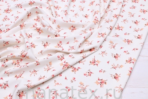 ТКАНЬ ПЛАТЕЛЬНАЯ ВИСКОЗА ТВИЛ 1430/200516 Розочки розовые