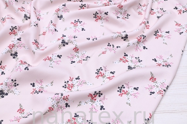 ТКАНЬ ПЛАТЕЛЬНАЯ ВИСКОЗА ТВИЛ 1430/200281 Цветочки на розовом
