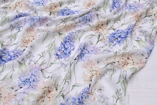 ТКАНЬ ПЛАТЕЛЬНАЯ ВИСКОЗА БАТИСТ 1800/200397 Гиацинт голубой