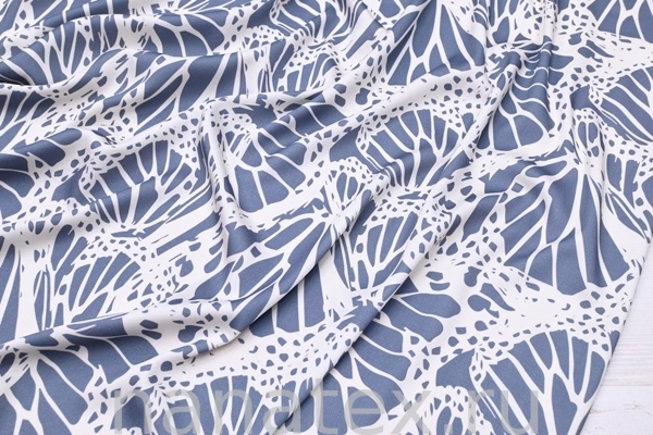 ТКАНЬ ПЛАТЕЛЬНАЯ ВИСКОЗА САТИН стрейч 1330/200312 Крылья бабочки серый