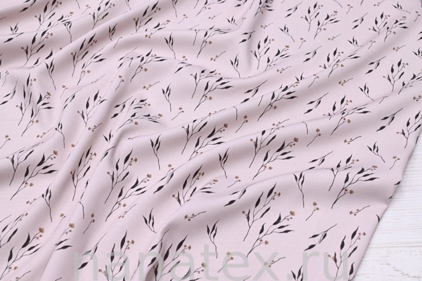 ТКАНЬ ПЛАТЕЛЬНАЯ ВИСКОЗА ТВИЛ 1430/200265 Веточки на серо-бежевом