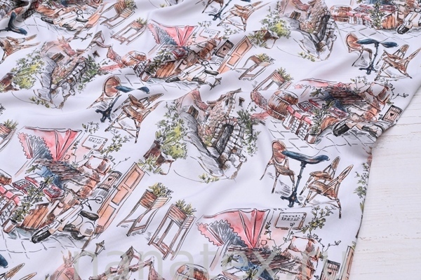 ТКАНЬ ПЛАТЕЛЬНАЯ ШТАПЕЛЬ 1597/200342 Итальянский дворик