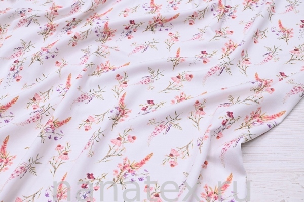 ТКАНЬ ПЛАТЕЛЬНАЯ ВИСКОЗА ТВИЛ 1430/200173 Полевые цветы крем