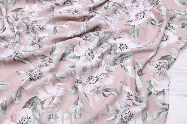 ТКАНЬ ПЛАТЕЛЬНАЯ ШТАПЕЛЬ 1597/200358 Шиповник беж