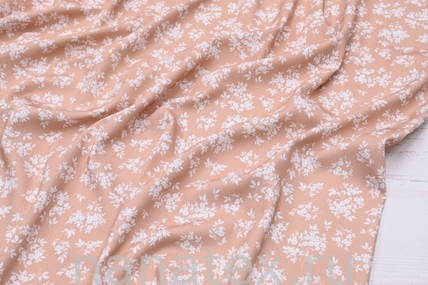 ТКАНЬ ПЛАТЕЛЬНАЯ ВИСКОЗА ТВИЛ 1430/200288 Цветочки беж