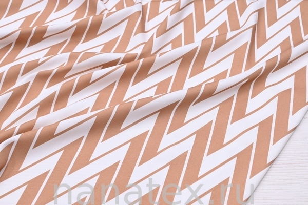 ТКАНЬ ПЛАТЕЛЬНАЯ ВИСКОЗА ТВИЛ 1430/200267 Зигзаг беж