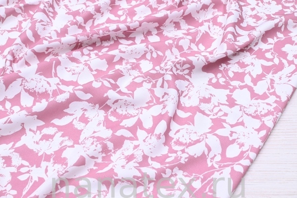 ТКАНЬ ПЛАТЕЛЬНАЯ ВИСКОЗА ТВИЛ 1430/200176 розовый с белым