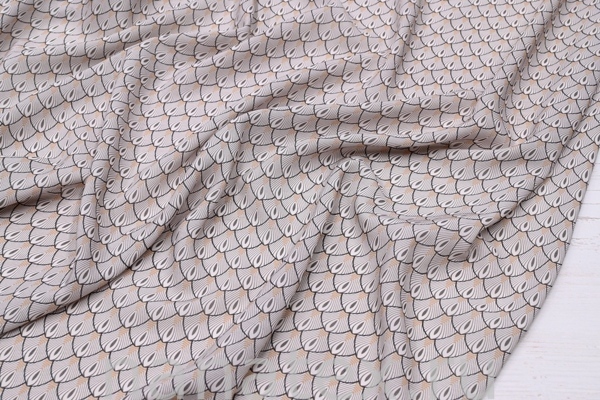 ТКАНЬ ПЛАТЕЛЬНАЯ ВИСКОЗА БАТИСТ 1800/200394 Орнамент беж