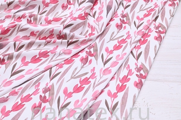 ТКАНЬ ПЛАТЕЛЬНАЯ ХЛОПОК стрейч 6020/200446 Акварель розовый корица