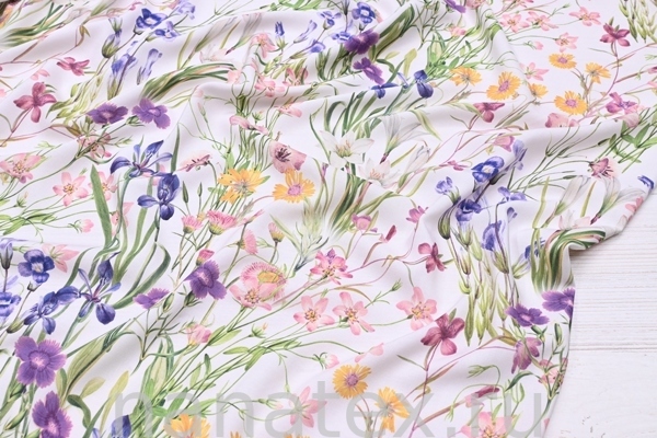 ТКАНЬ ПЛАТЕЛЬНАЯ ШТАПЕЛЬ 1597/200460 Цветочный принт