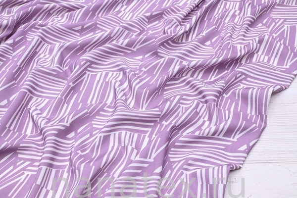 ТКАНЬ ПЛАТЕЛЬНАЯ ШТАПЕЛЬ 1597/200465 Абстракция сирень