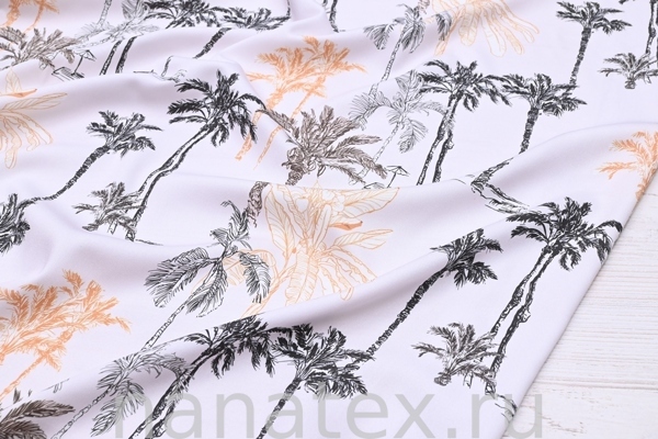 ТКАНЬ ПЛАТЕЛЬНАЯ ВИСКОЗА ТВИЛ 1430/200154 Пальмы беж
