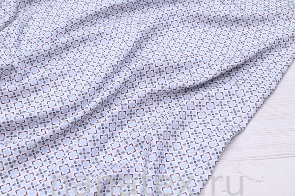 ТКАНЬ ПЛАТЕЛЬНАЯ ВИСКОЗА ТВИЛ 1430/200160 Голубой орнамент