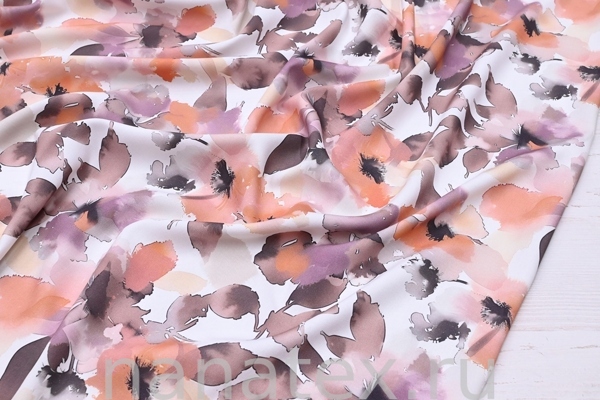 ТКАНЬ ПЛАТЕЛЬНАЯ ВИСКОЗА ТВИЛ 1430/200511 Акварель беж корица