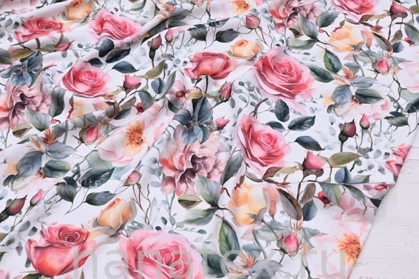 ТКАНЬ ПЛАТЕЛЬНАЯ ВИСКОЗА ТВИЛ 1430/200175 Розы