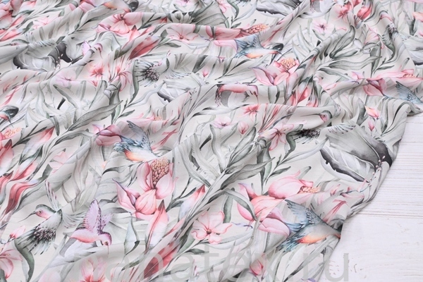 ТКАНЬ ПЛАТЕЛЬНАЯ ВИСКОЗА БАТИСТ 1800/200131 Колибри олива