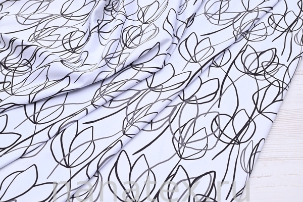 ТКАНЬ ПЛАТЕЛЬНАЯ ХЛОПОК стрейч 6020/200324 черно-белый