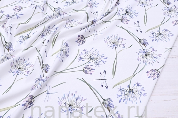 ТКАНЬ ПЛАТЕЛЬНАЯ ВИСКОЗА ТВИЛ 1430/200505 Цветы и стрекозы