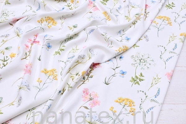 ТКАНЬ ПЛАТЕЛЬНАЯ ВИСКОЗА ТВИЛ 1430/200520 Полевые цветы