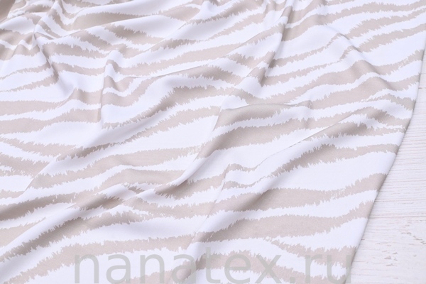 ТКАНЬ ПЛАТЕЛЬНАЯ ВИСКОЗА ТВИЛ 1430/200155 Зебра бежевая