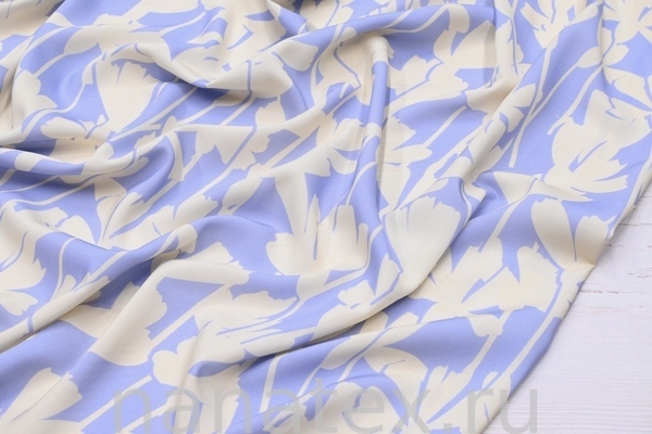 ТКАНЬ ПЛАТЕЛЬНАЯ ШТАПЕЛЬ 1597/200484 ваниль сирень